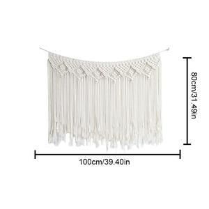 Nordic Hand Woven Tapestry Macrame Curtain Bohemian Boho Backdrop Decoration Wall Hanging Blanket For Wedding Decor 100x80CM