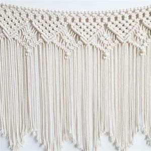 Nordic Hand Woven Tapestry Macrame Curtain Bohemian Boho Backdrop Decoration Wall Hanging Blanket For Wedding Decor 100x80CM