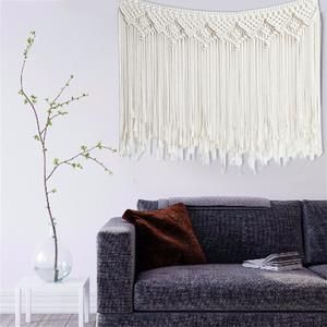 Nordic Hand Woven Tapestry Macrame Curtain Bohemian Boho Backdrop Decoration Wall Hanging Blanket For Wedding Decor 100x80CM