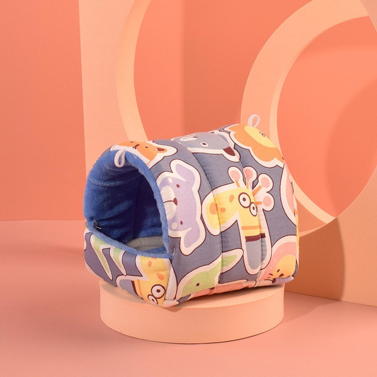 Small Pet Kennel Elephant Pattern Hamster Bed Blue