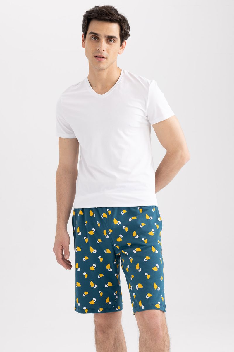 Man Young Regular Fit Homewear Knitted Bottoms - Blue