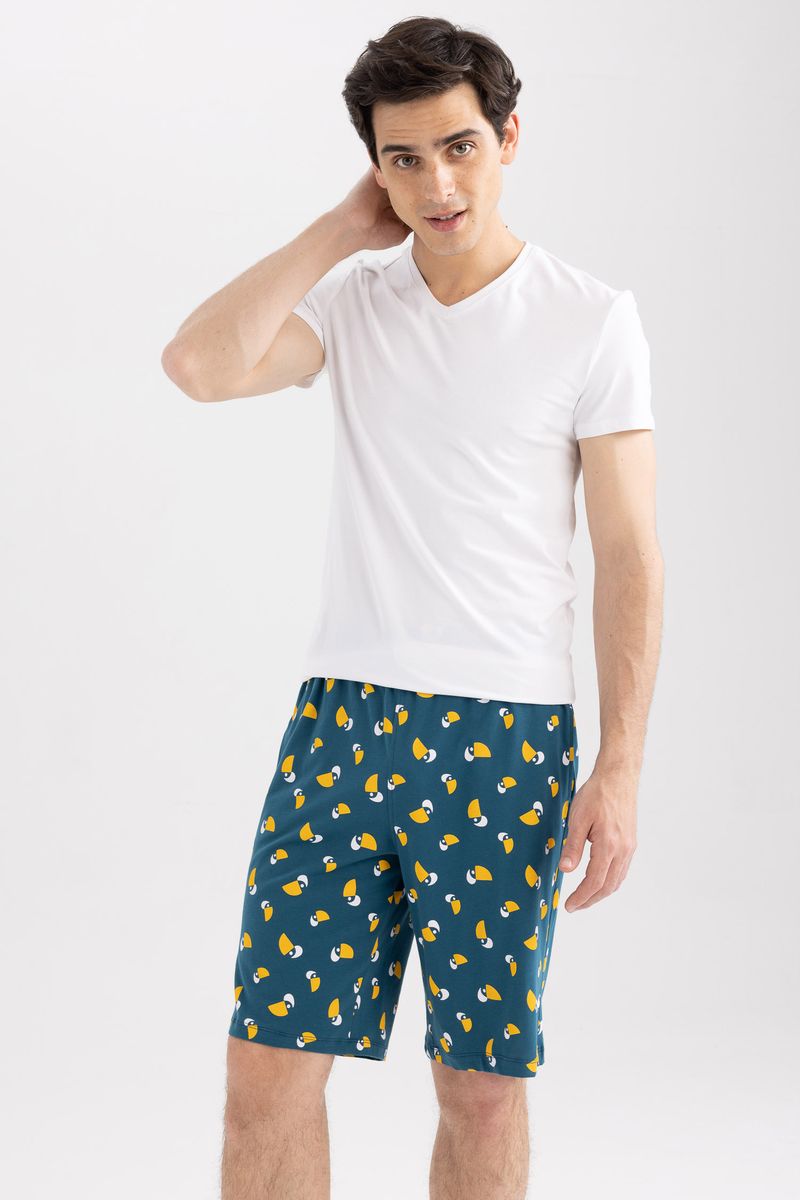 Man Young Regular Fit Homewear Knitted Bottoms - Blue