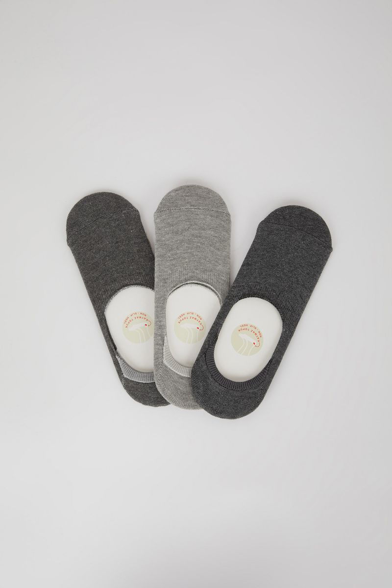 3 Piece Man Casual Low Cut Socks - Grey