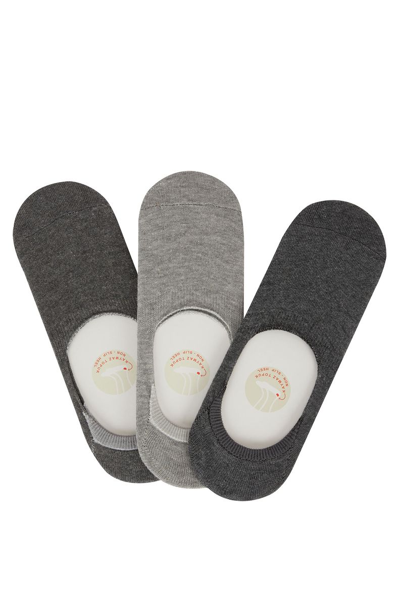 3 Piece Man Casual Low Cut Socks - Grey