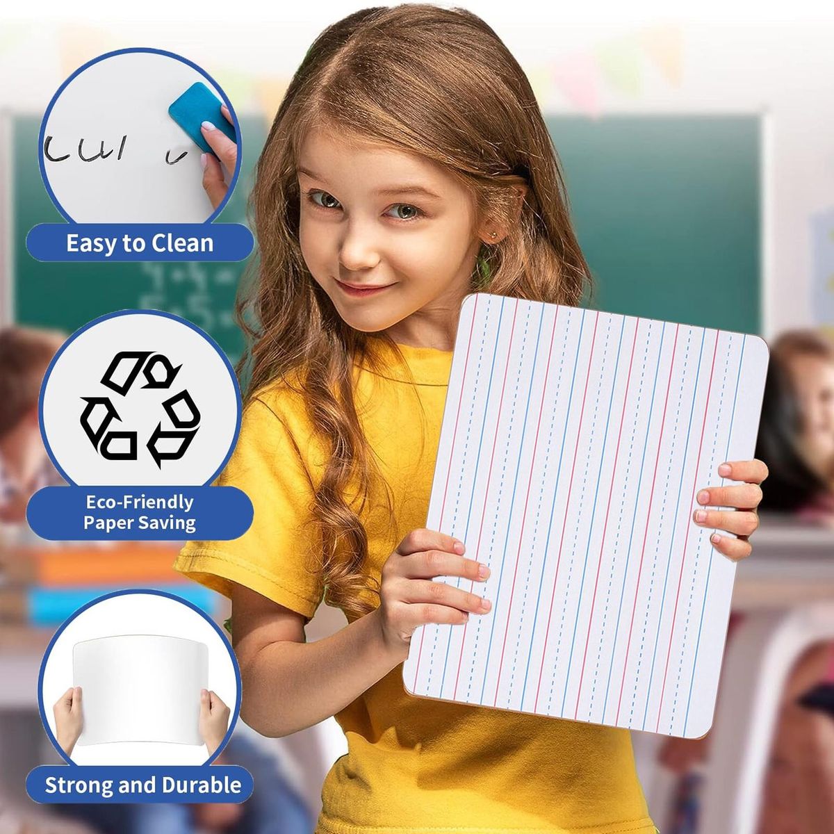 Versatile Whiteboard Versaboard Portable Reversible Mini for Messages Multicolor
