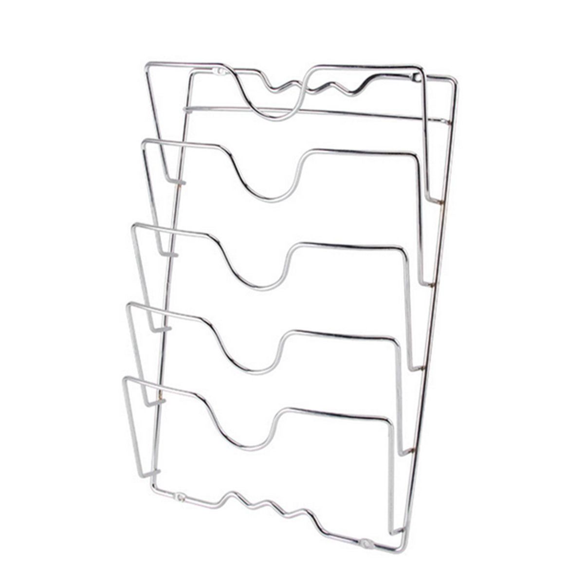 Pot Lid Rack 5-layer Slot U-shaped Groove Pot Lid Storage Holder Pot Cover Organizer Wall Mount Kitchen Accessories