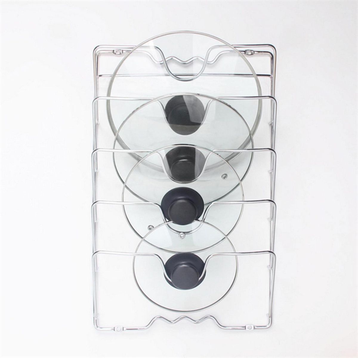 Pot Lid Rack 5-layer Slot U-shaped Groove Pot Lid Storage Holder Pot Cover Organizer Wall Mount Kitchen Accessories