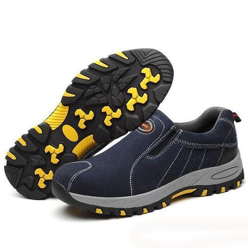 Men Work Safety Shoes Steel Toe Cow Leather  Puncture-proof Outdoor Shoes