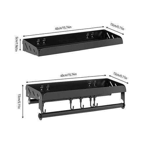 2pcs Kitchen Spice Racks Stainless Steel Spice Rack With Hoo
