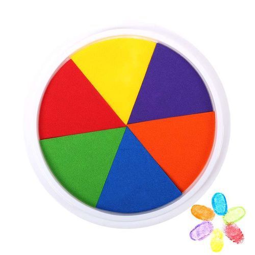 Ink Stamp Pad DIY Finger Painting Craft Cardmaking Large Round For Kids Education Drawing Interactive Baby Toys Black