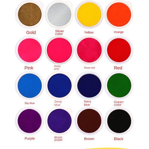 Ink Stamp Pad DIY Finger Painting Craft Cardmaking Large Round For Kids Education Drawing Interactive Baby Toys Black