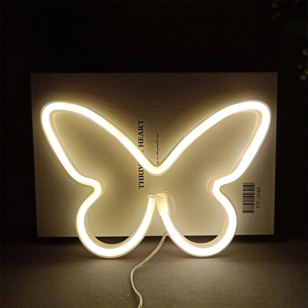 Christmas LED Neon Sign Lamp Bull Swan Bat Butterfly Wall