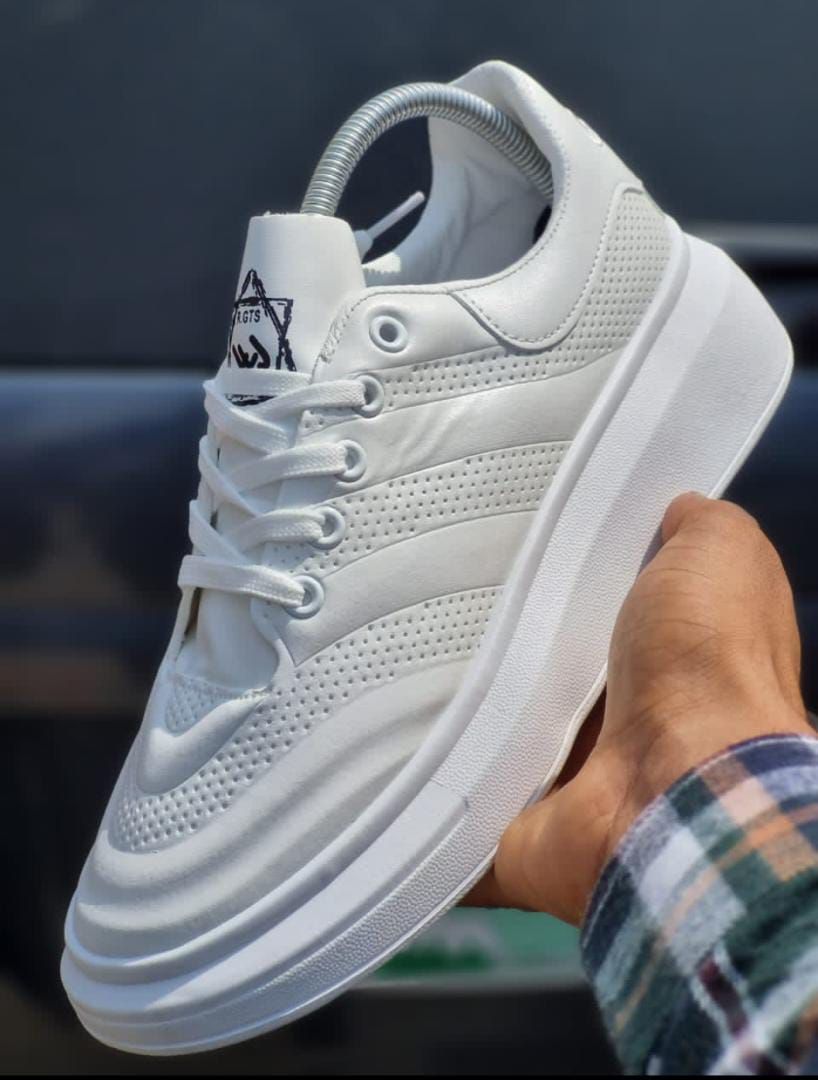 Comfortable Lace-Up Sneakers White