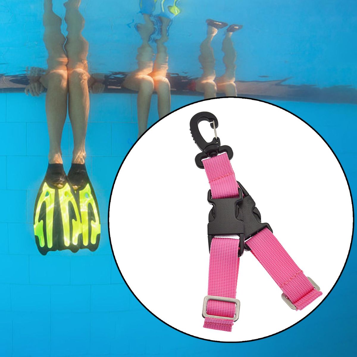 Diving Flippers Buckles Universal Lightweight Scuba Pink