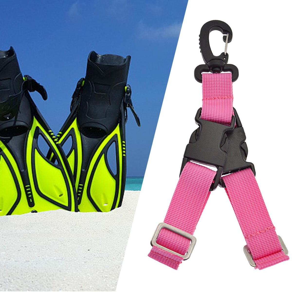 Diving Flippers Buckles Universal Lightweight Scuba Pink
