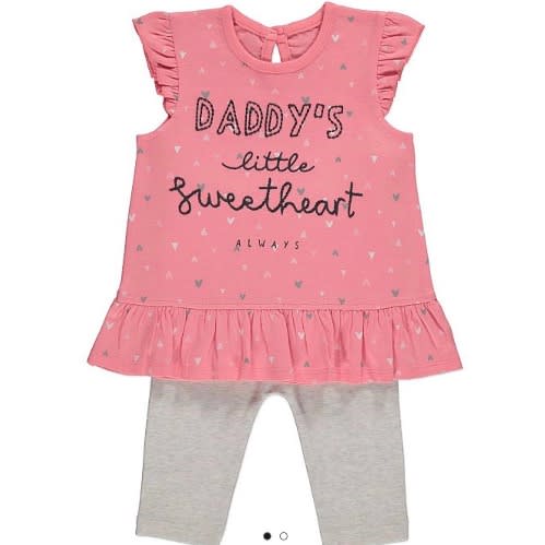 Top And Leggins Outfit - Pink / Grey