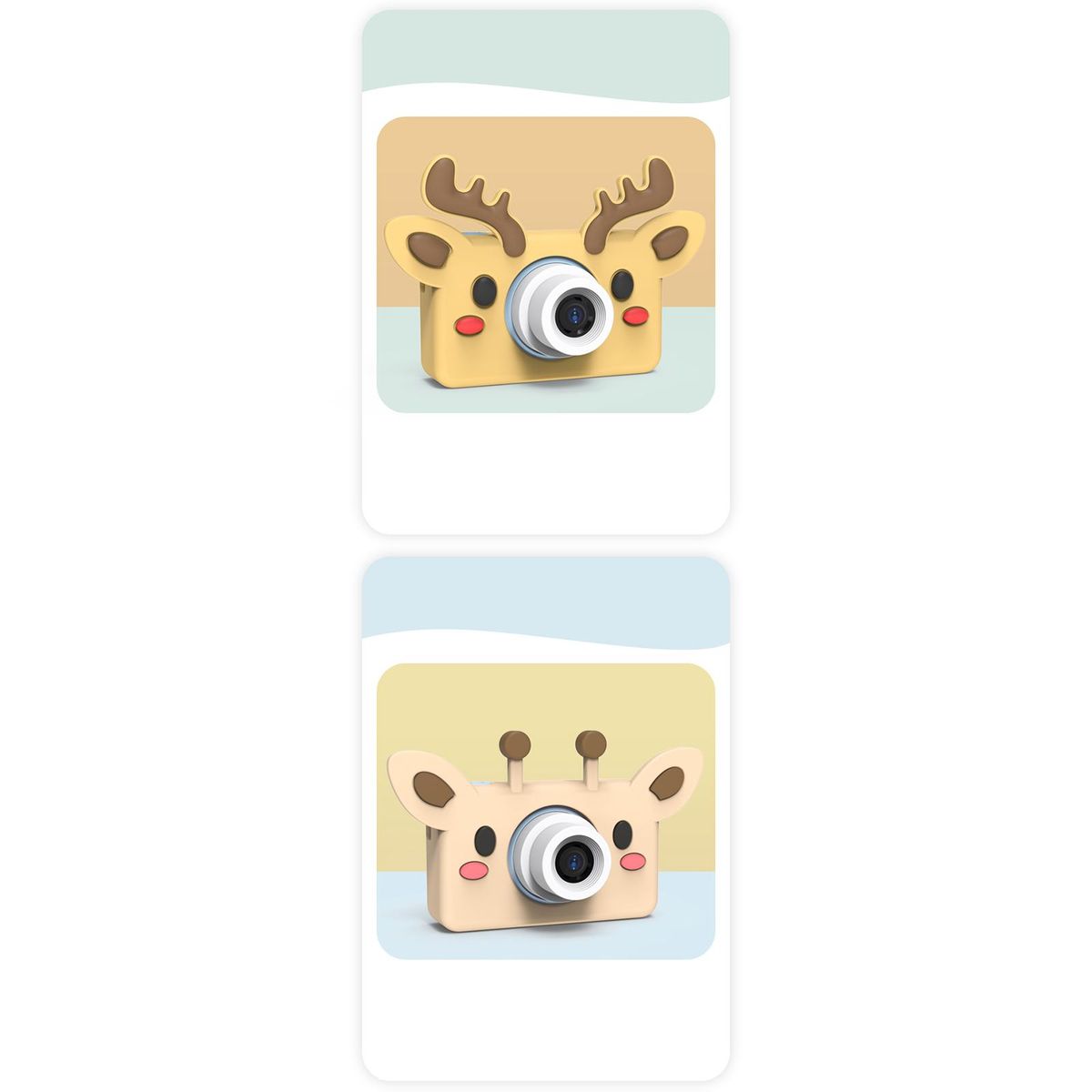 Cute Silicone Cover, Soft Carrying Case, Shockproof Light Brown Deer