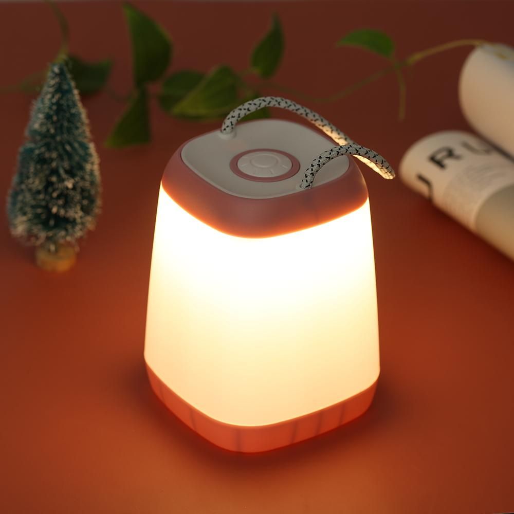 Portable Night Light Bedside Lamp with Easy Carry Strap 30/ 60/ 100 Adjustable Brightness Battery Operated Nursery Lamp for Bedroom Living Room