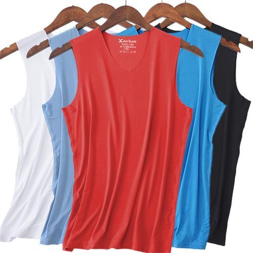 5Pcs Men Tank Tops Underwear Quick Drying Mens Undershirt Shirts Male Bodyshaper Fitness Wrestling Singlets  Big Size-K