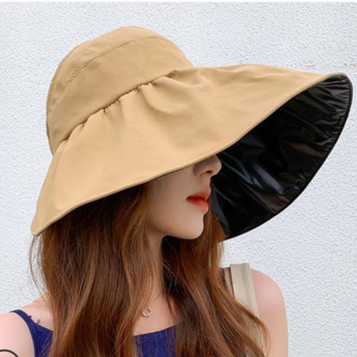 Fisherman Hat Empty Top Hole Sun Hat Khaki