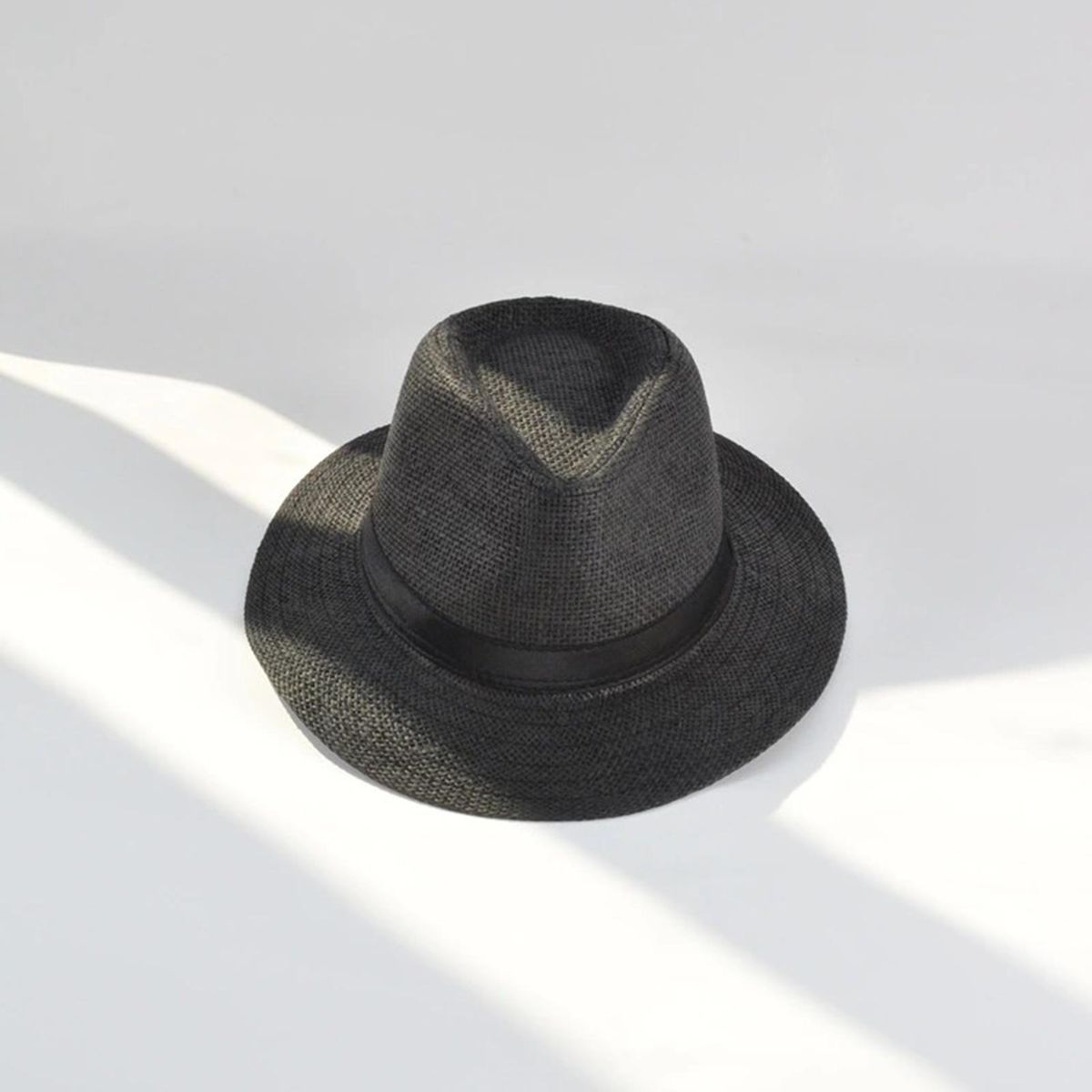 Jazz Hat Wide Brim Cowboy Fedora Hat Black