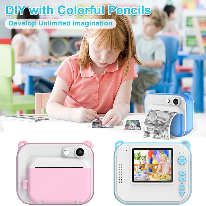 Children's Instant Print Camera With Thermal Printer Kid Digital Photo Camera Boy's Birthday Gift Child Camera Video Girl's Toy Instant Print Camera