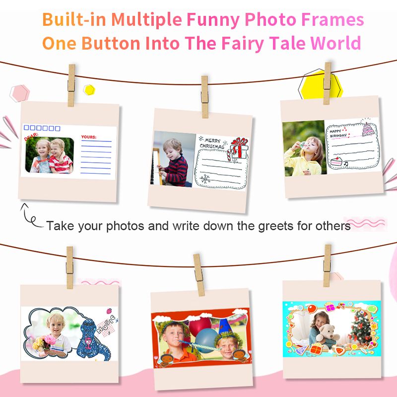 Children's Instant Print Camera With Thermal Printer Kid Digital Photo Camera Boy's Birthday Gift Child Camera Video Girl's Toy Instant Print Camera