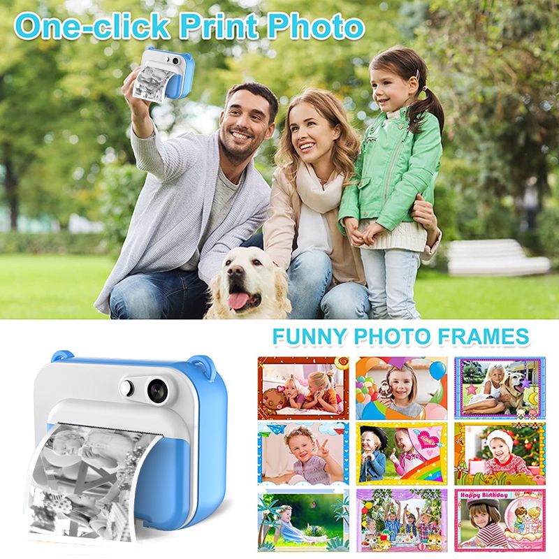 Children's Instant Print Camera With Thermal Printer Kid Digital Photo Camera Boy's Birthday Gift Child Camera Video Girl's Toy Instant Print Camera