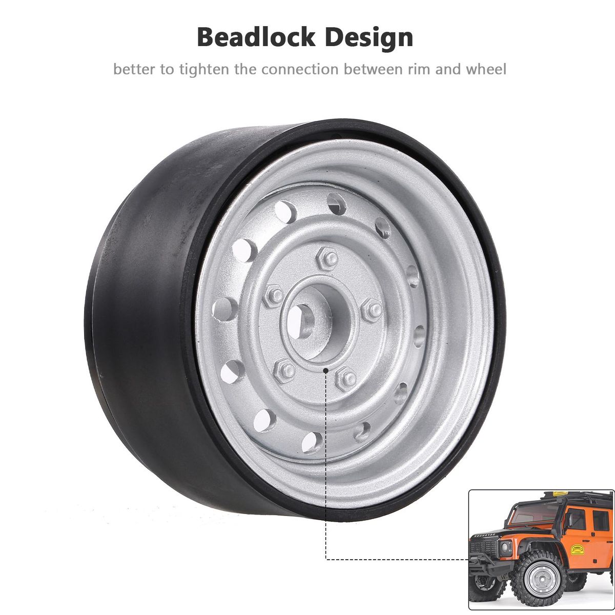 2PCS Metal 1.9 Inch Wheel Hub Rim Beadlock for 1/10 RC Crawler Car Compatible with TRX4 SCX10 RC4WD Hsp Redcat Traxxas Tamiya Hpi AXIAL DIY Replacement