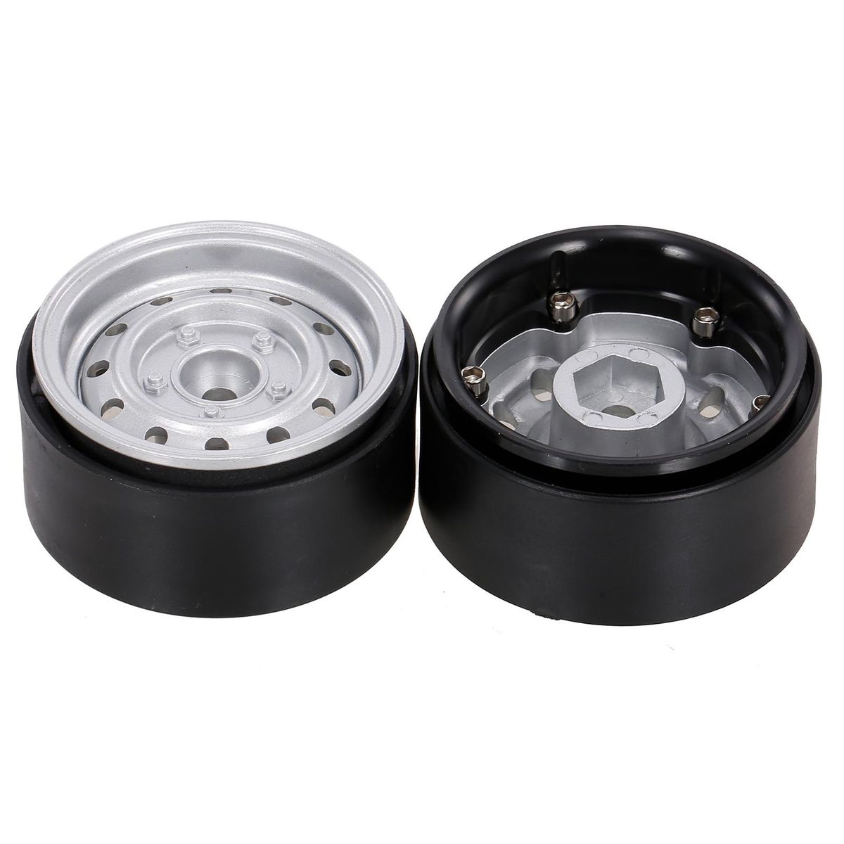 2PCS Metal 1.9 Inch Wheel Hub Rim Beadlock for 1/10 RC Crawler Car Compatible with TRX4 SCX10 RC4WD Hsp Redcat Traxxas Tamiya Hpi AXIAL DIY Replacement