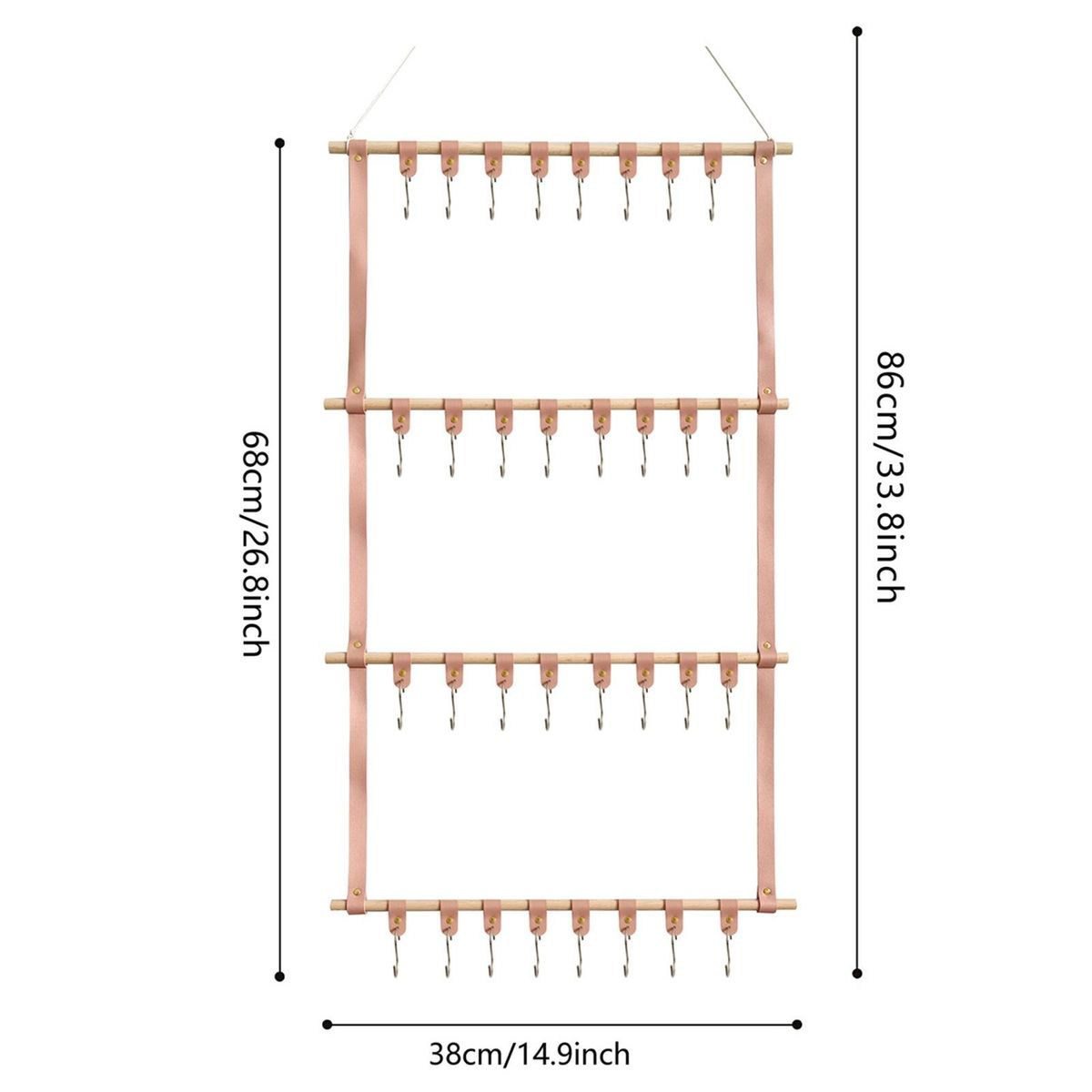 Headband Holder Hair Accessories Organizer Wall-mounted Headband Light Pink