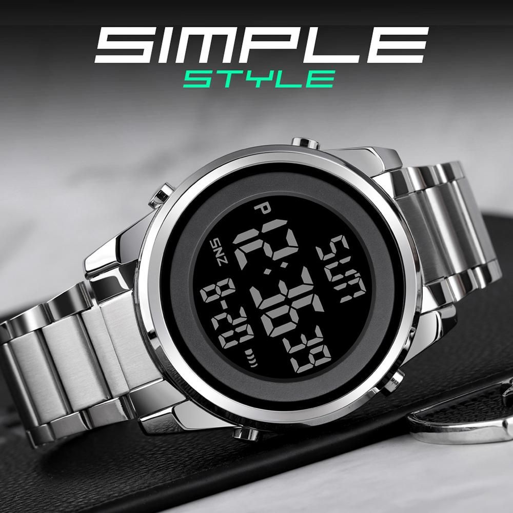 SKMEI Men Digital Business Watch Dual Time Mode Date Week Alarm Clock Backlight 3ATM Waterproof Male Fashion Watches Wristband for Daily Life Work Men's Gifts