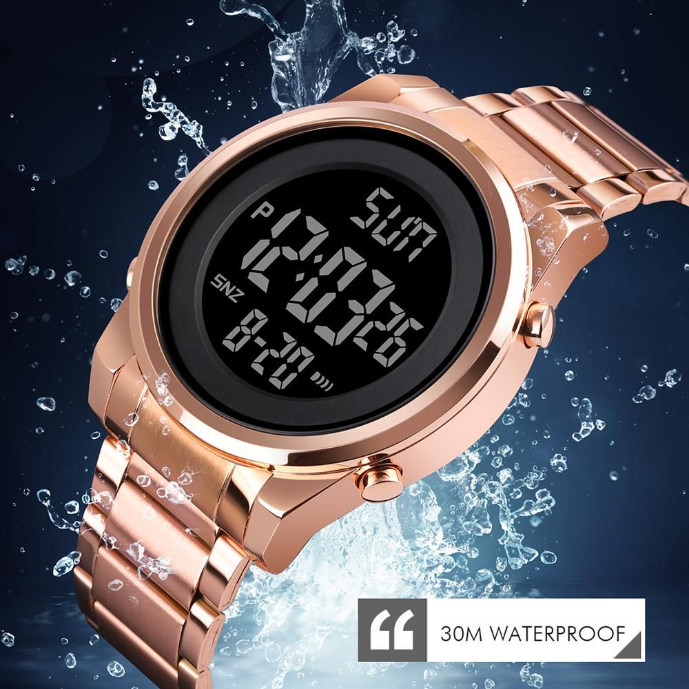 SKMEI Men Digital Business Watch Dual Time Mode Date Week Alarm Clock Backlight 3ATM Waterproof Male Fashion Watches Wristband for Daily Life Work Men's Gifts