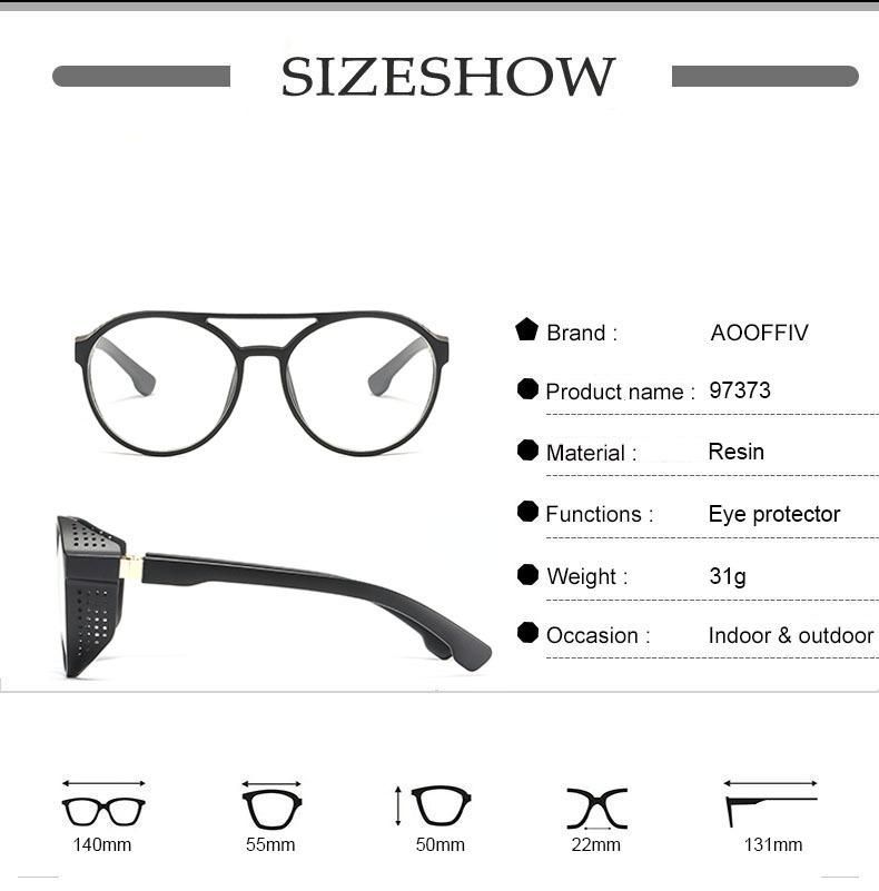Men's Glasses Punk Retro Round Couple Sunglasses C2