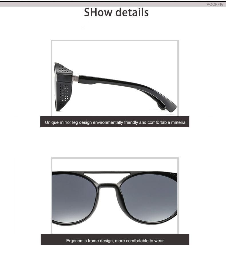 Men's Glasses Punk Retro Round Couple Sunglasses C2