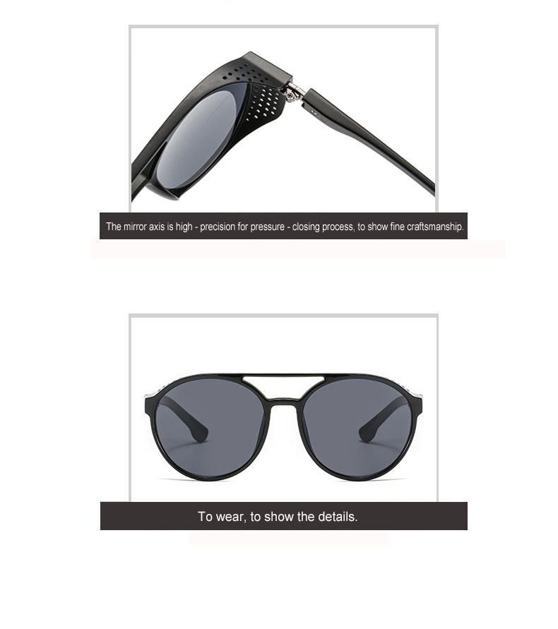 Men's Glasses Punk Retro Round Couple Sunglasses C2