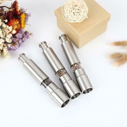 Salt And Pepper Grinder Stainless Steel Push
