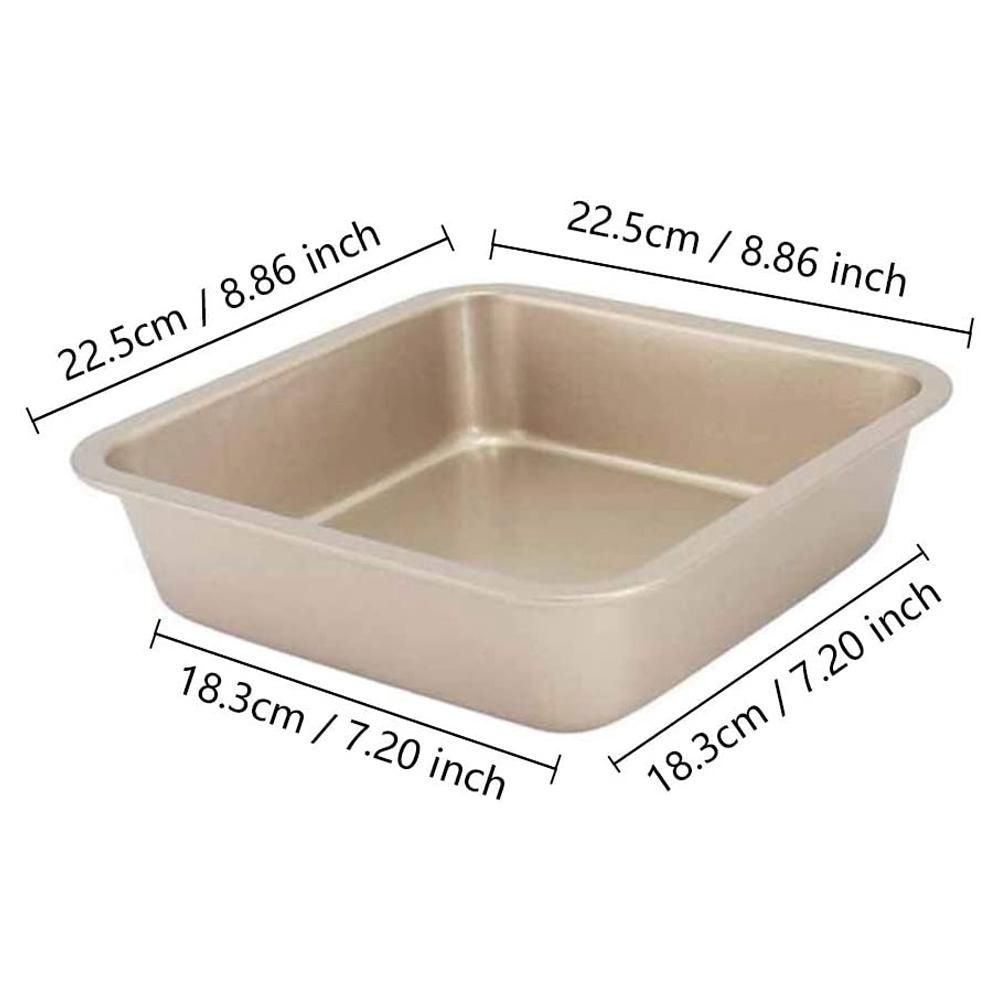 8 Inch Square Cake Pan, Nonstick Bakeware Carbon Steel Toast Mold Baking Tray for Cakes, Bread, Pizza