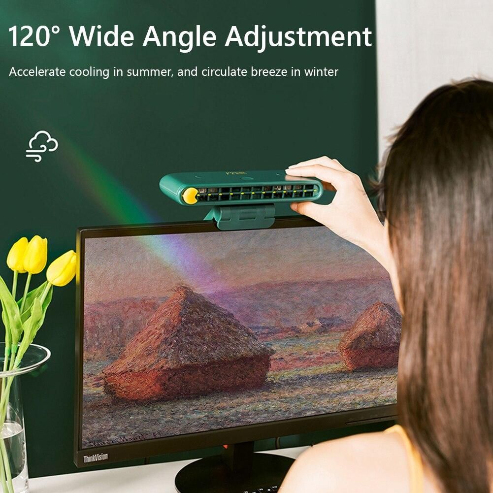 Screen Hanging Fan Stand USB Office Bedroom Laptop Phone Holder Fan Air Cooler 18650 Silent Radiator Portable Fan With Battery