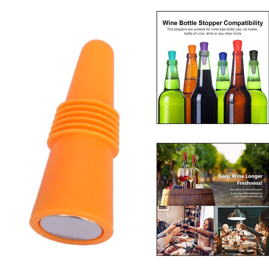 Reusable  Stopper Silicone Beverage Bottle Sealed Orange