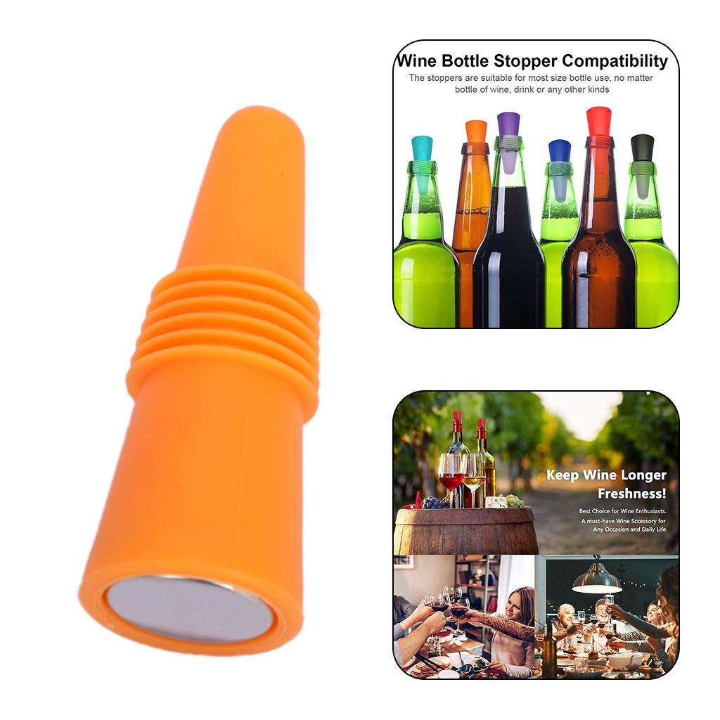 Reusable  Stopper Silicone Beverage Bottle Sealed Orange