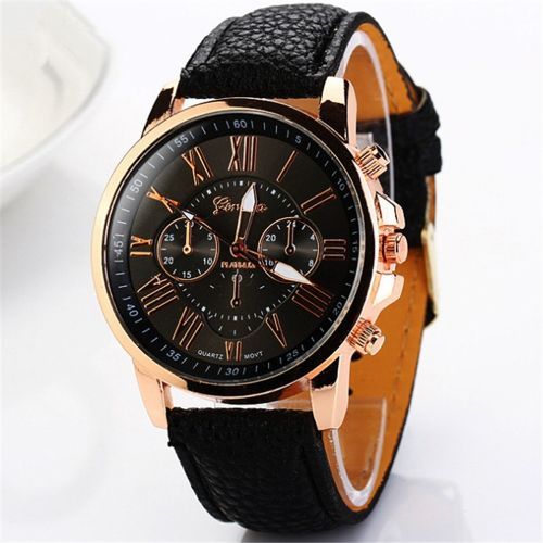 Unisex Quartz Watches PU Leather Casual Wristwatch