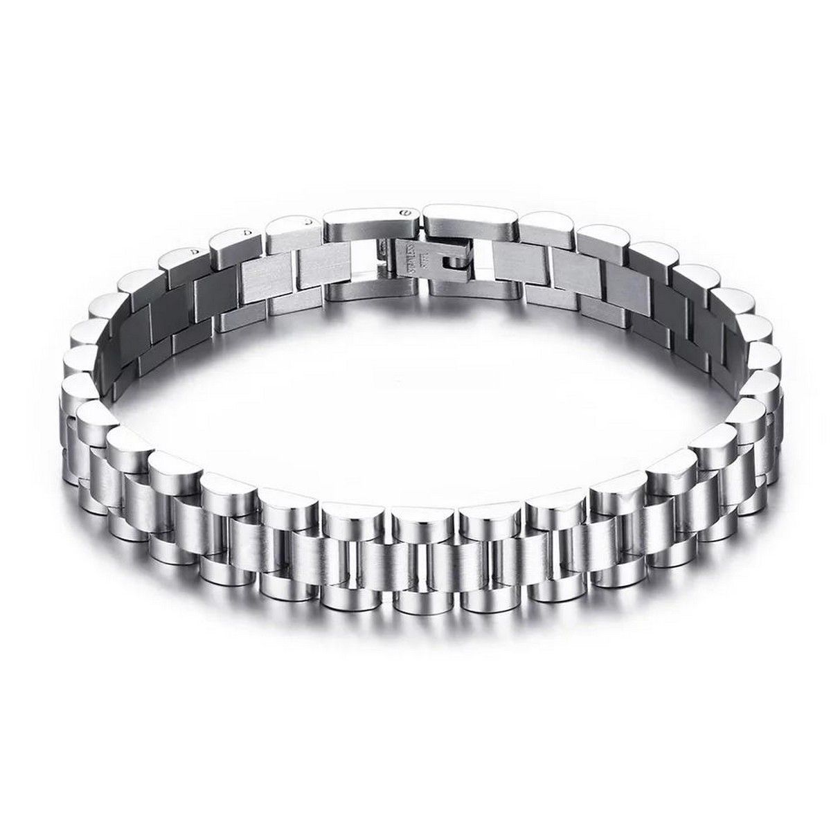 Luxury Watch Chain Style Stainless Steel Metal Unisex Bracelet In Silver