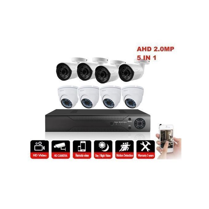 Cctv Super Quality 1080p AHD 8 Channel CCTV DVR System And Outdoor & Indoor Camera
