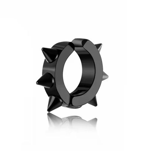 Retro Punk Earrings Six-pointed Stainless Steel Ear Hoop Trendy Male Ear Clip