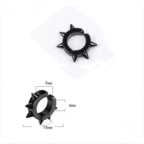 Retro Punk Earrings Six-pointed Stainless Steel Ear Hoop Trendy Male Ear Clip