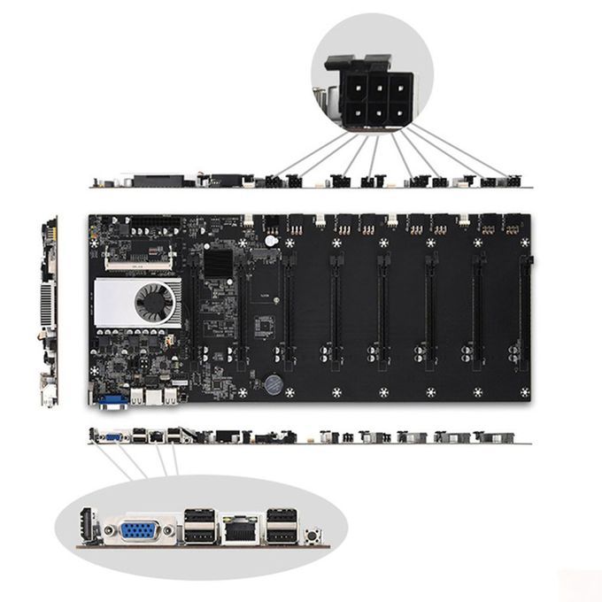 Btc-37 Miner Motherboard 8 Slot  Memory Low Power Consumption