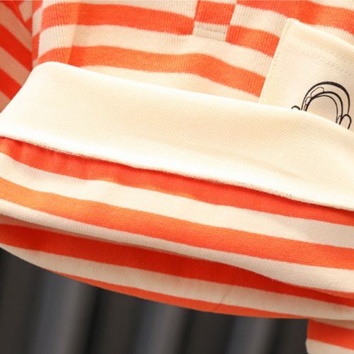 Boy's Striped Sweater Baby Astronaut Jeans Long-sleeve Two-piece Suit Red