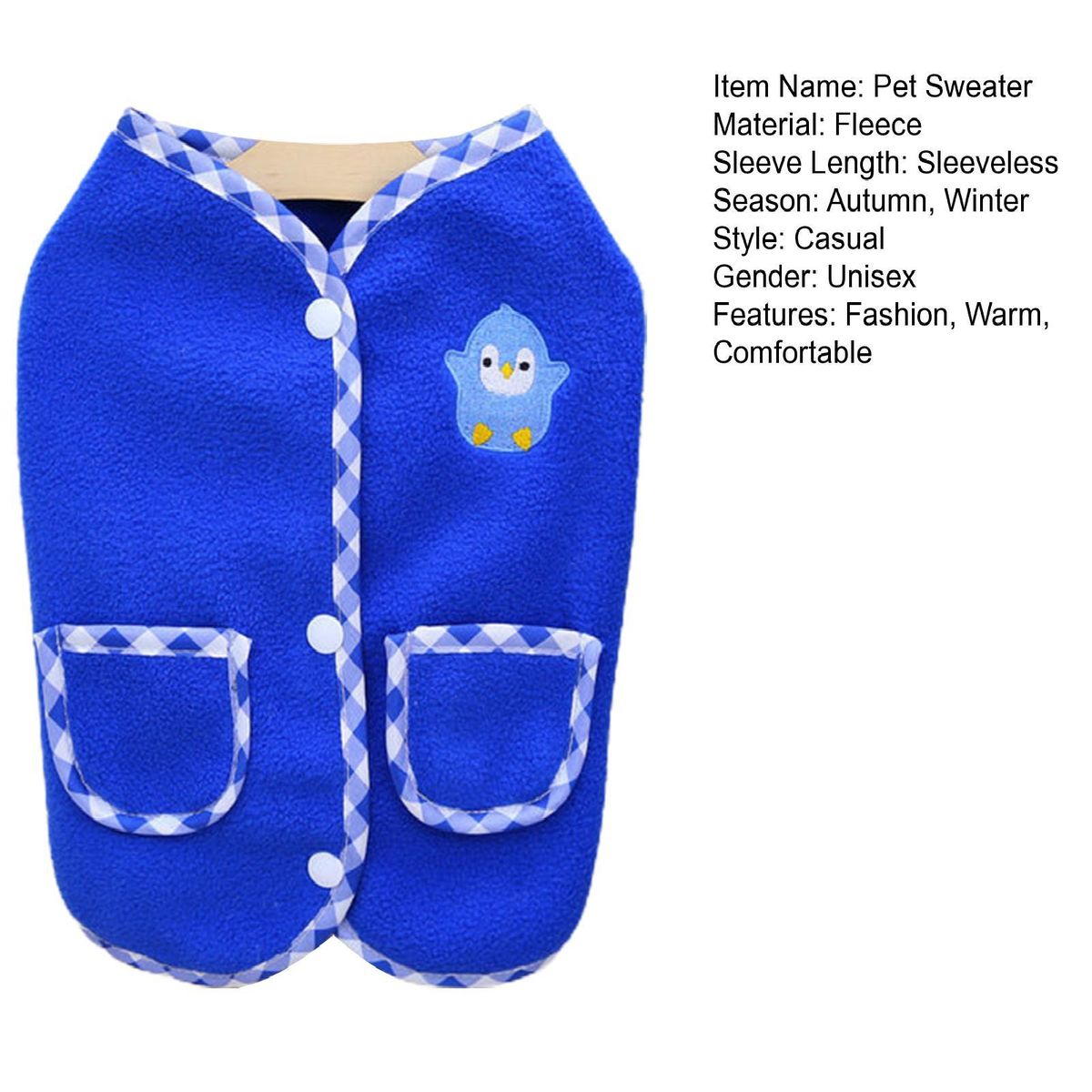Winter Dog Coat Pet Warm Vest Coat Puppy Winter Clothes Dark Blue