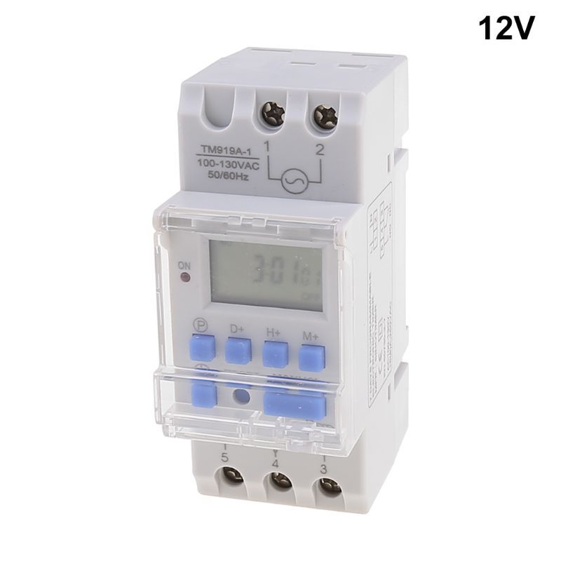 24 Switch Programmable Relay DIN Timer Hours Mount Digital Days Display Time 7 LCD 12V/110V/220V